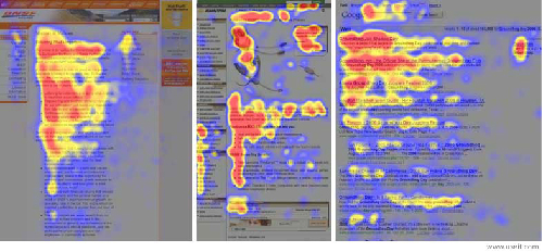 Web page F-shaped heat scan